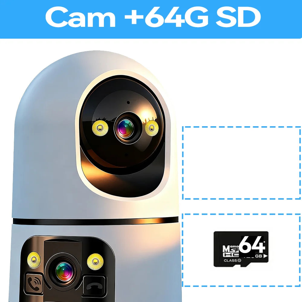 New 10MP 5K HD Clear WiFi Baby monito Dual Screen Video Call PTZ Night View Pet Camera Home Surveillance Cam Monior