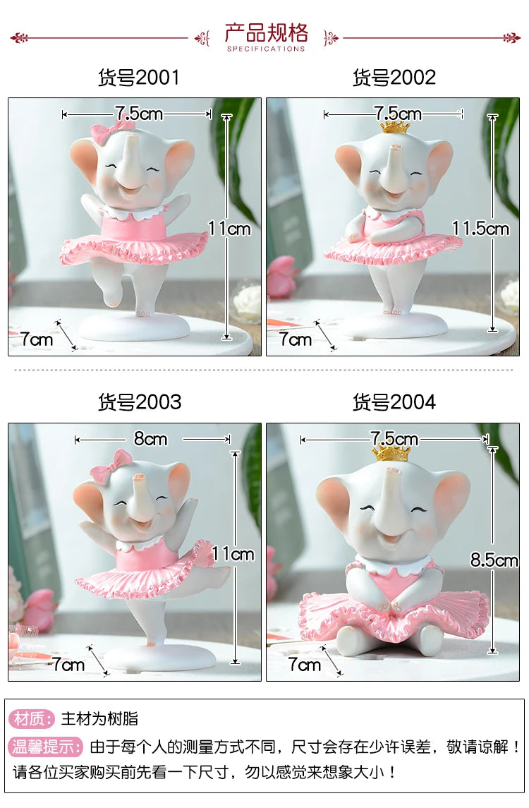 Happy Dancing Elephant Room Decor Home Decorations Cartoon Cute Elephant Ornament Home Decoration Accessories Desk Decoration