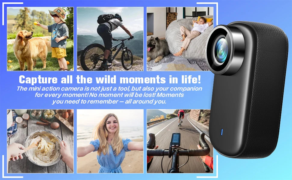 4K Mini Thumb Sports Camera Magnetic Pocket Action Pet Camera  Wearable Bodycam Miniature Waterproof Motorcycle Helmet Camcorder