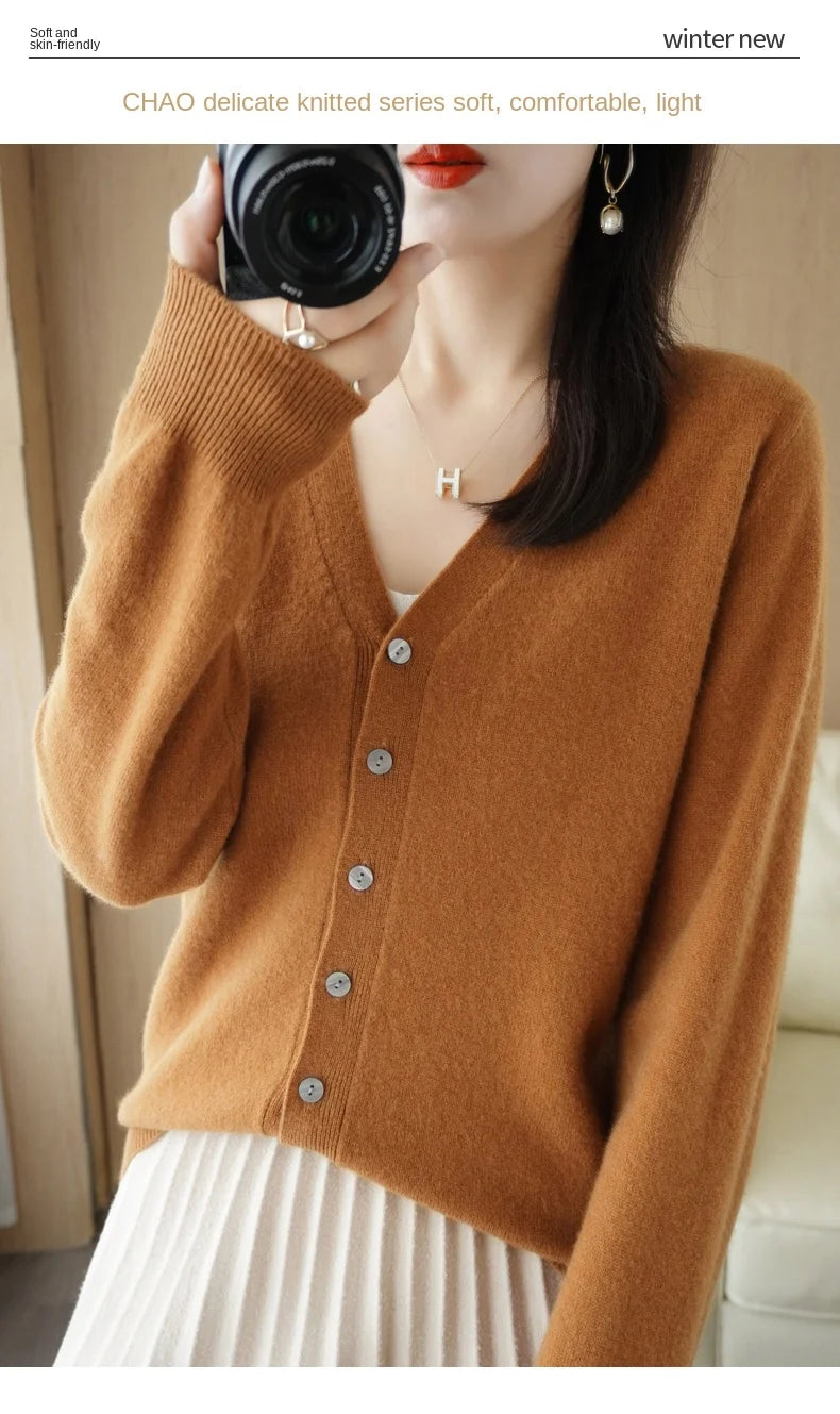 Women Cardigans 2025 Autumn Winter Single Breasted Knitwears Long Sleeve Warm Knit Cardigan Korean Fashion Spring casual Sweater