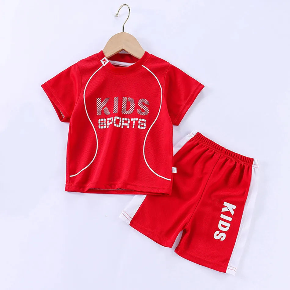 Baby T Shirt Shorts Boy Girl Summer Quick Drying Tops Bottoms Kids 2 Pcs Clothing Set Children Sleepwear Football Sport Clothes