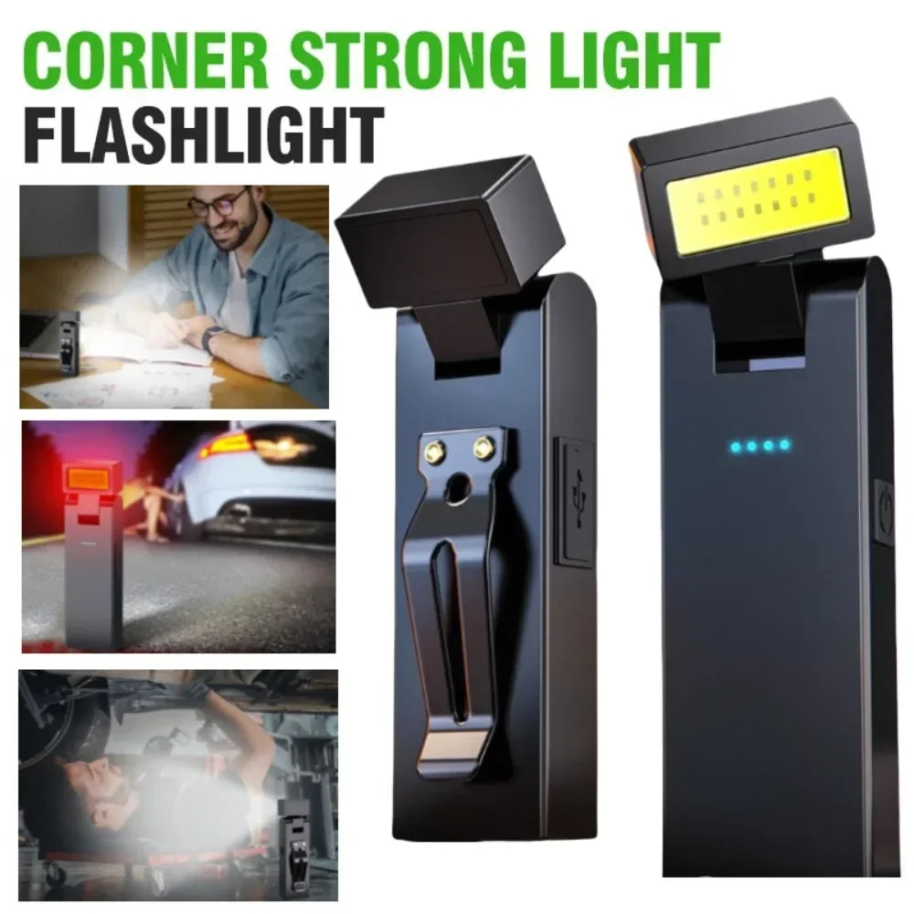 Magnetic Torch Light Work Light Rechargeable MINI COB Flashlight High Power Night Work Emergency Lamp Night Light Small Car Lamp
