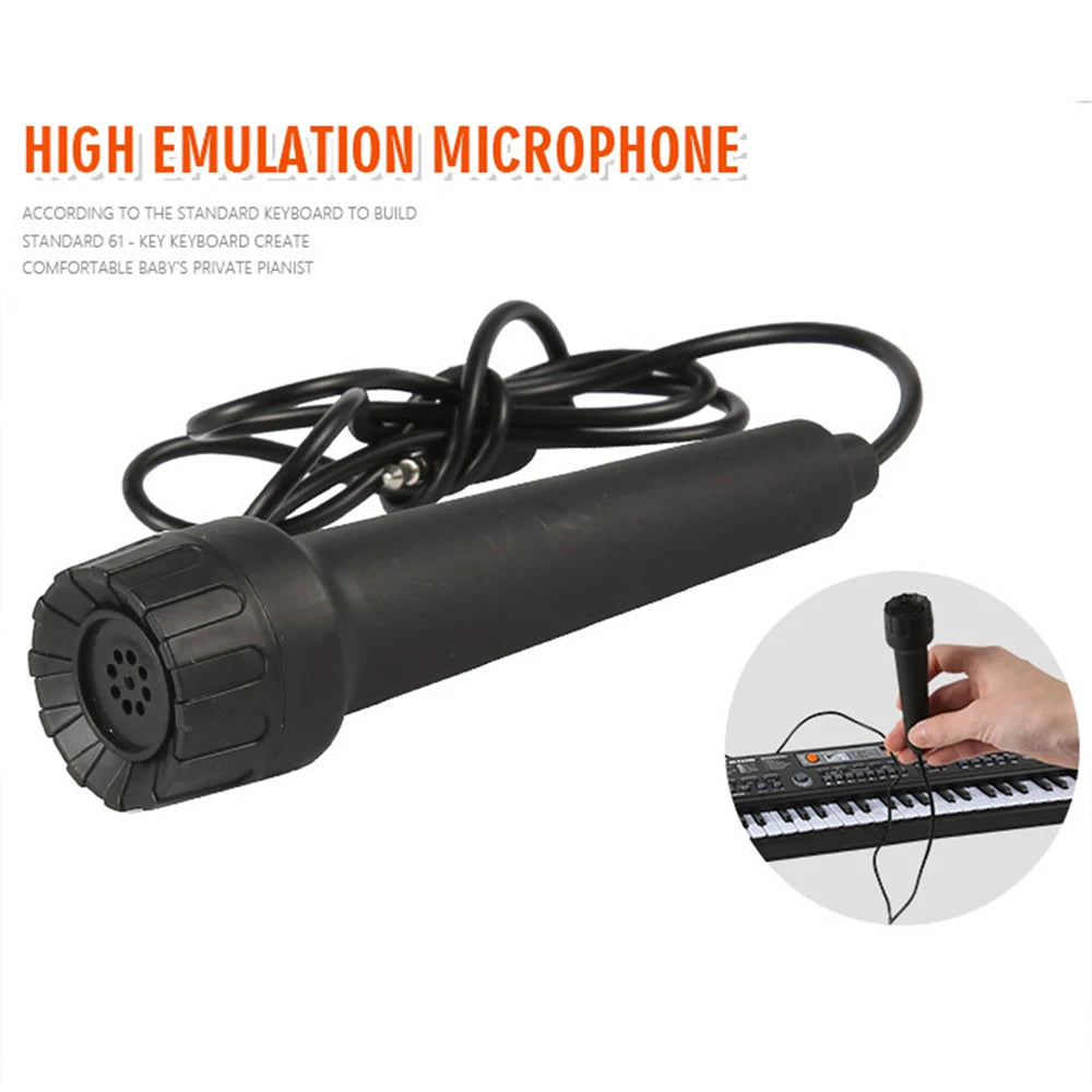 Kids Electronic Piano Keyboard Portable 61 Keys Organ with Microphone Education Toys Musical Instrument Gift for Child Beginner