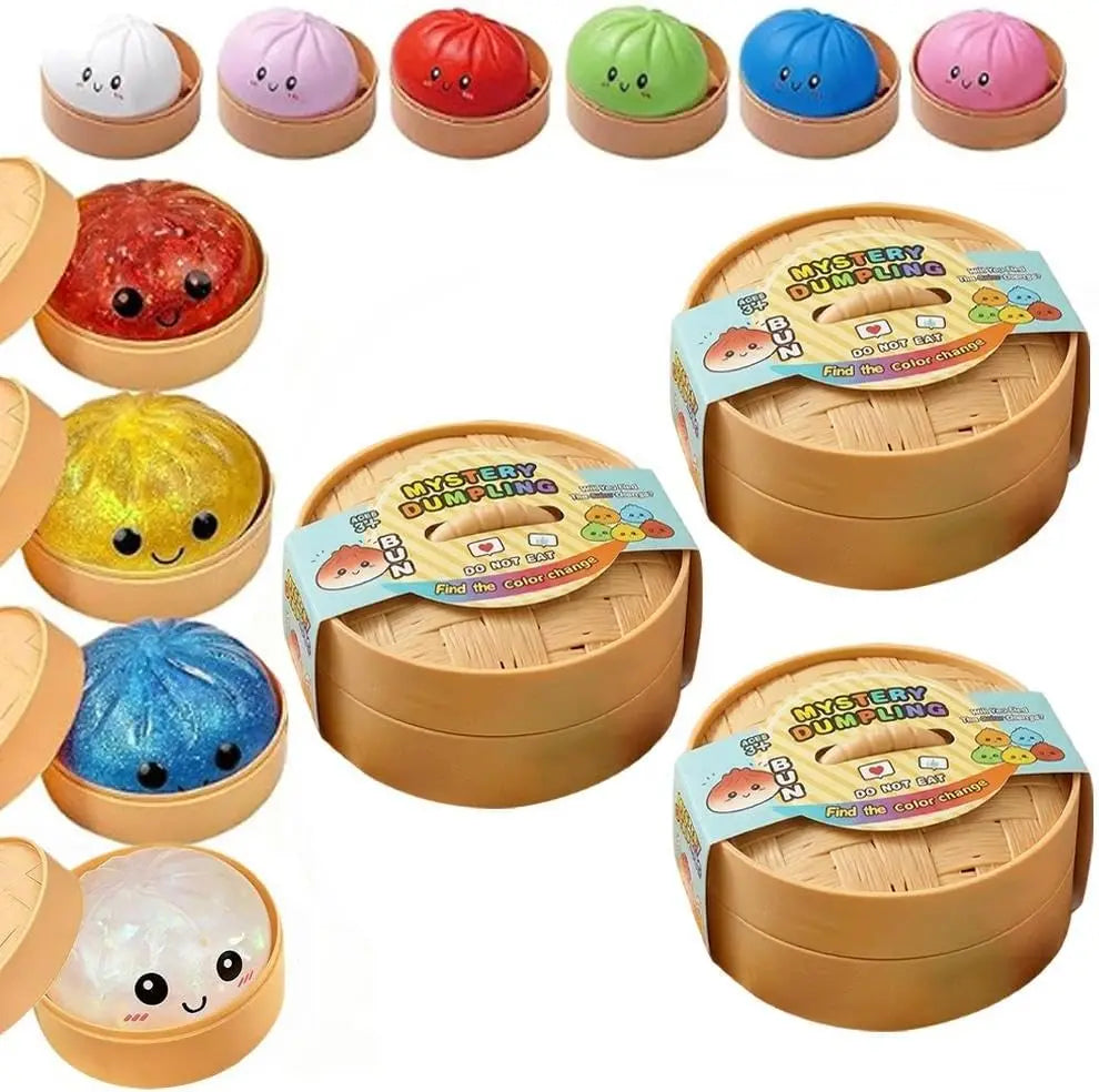 Glitter Dumpling Mystery Box: 10 Colors Random Stress Balls, Aesthetic Desktop Sensory Toy, Creative Office Fidget Gift