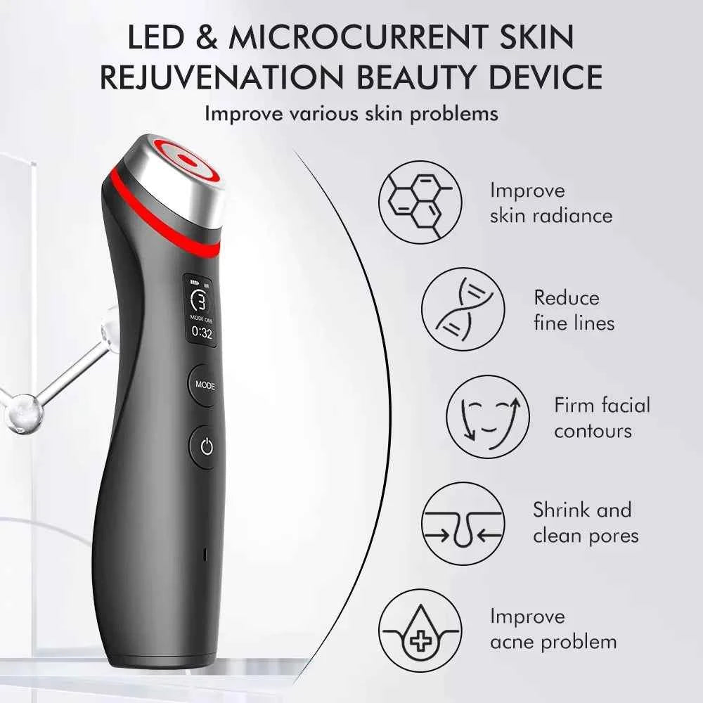 NEW 6 in 1 Multifunction Ager Booster Pro Skin Therapy Wand Facial Led Lights Beauty Device