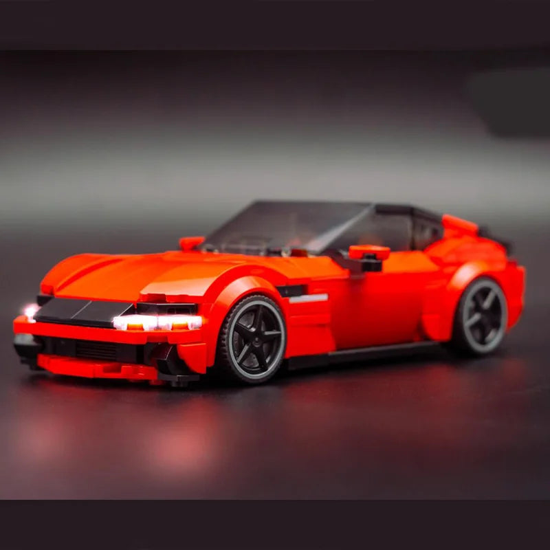 391PCS New MOC  Champions City Highway 12 Cilindri Supercar Modular Children's Educational Building Blocks Toy Gift