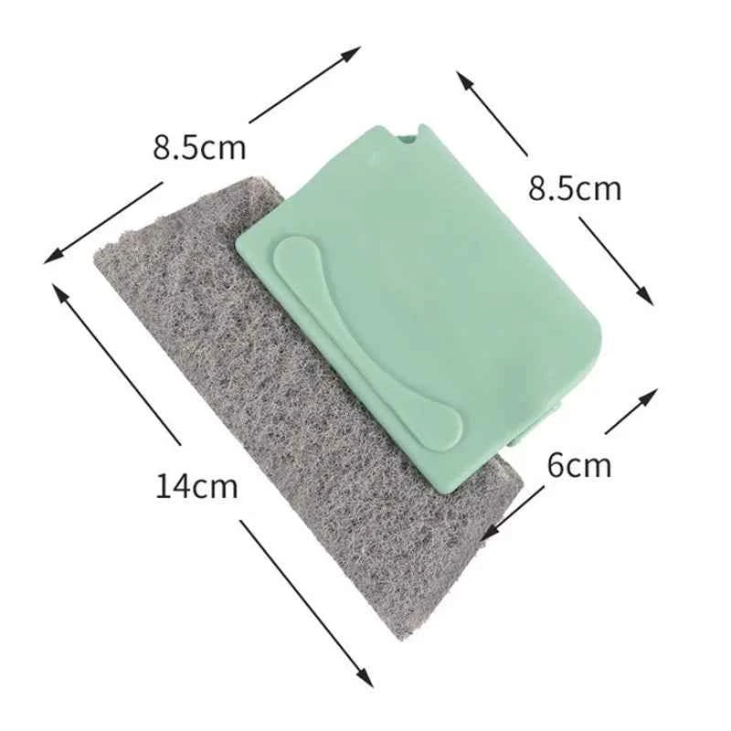 Window Track Cleaning Brush With Fiber Scrubbing Pad