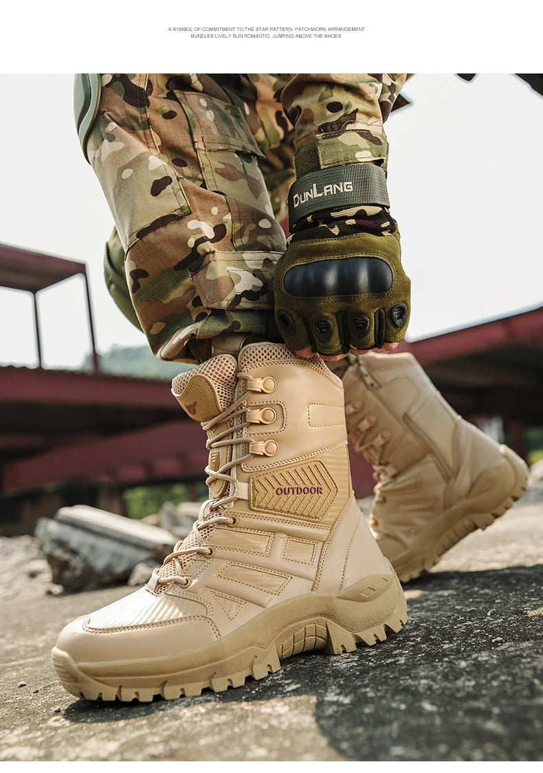 New Winter Men's Boots Outdoor Anti-Slip Men's Desert Boots Comfortable Autumn Men Work Ankle Boots High Top Motorcycle Boots