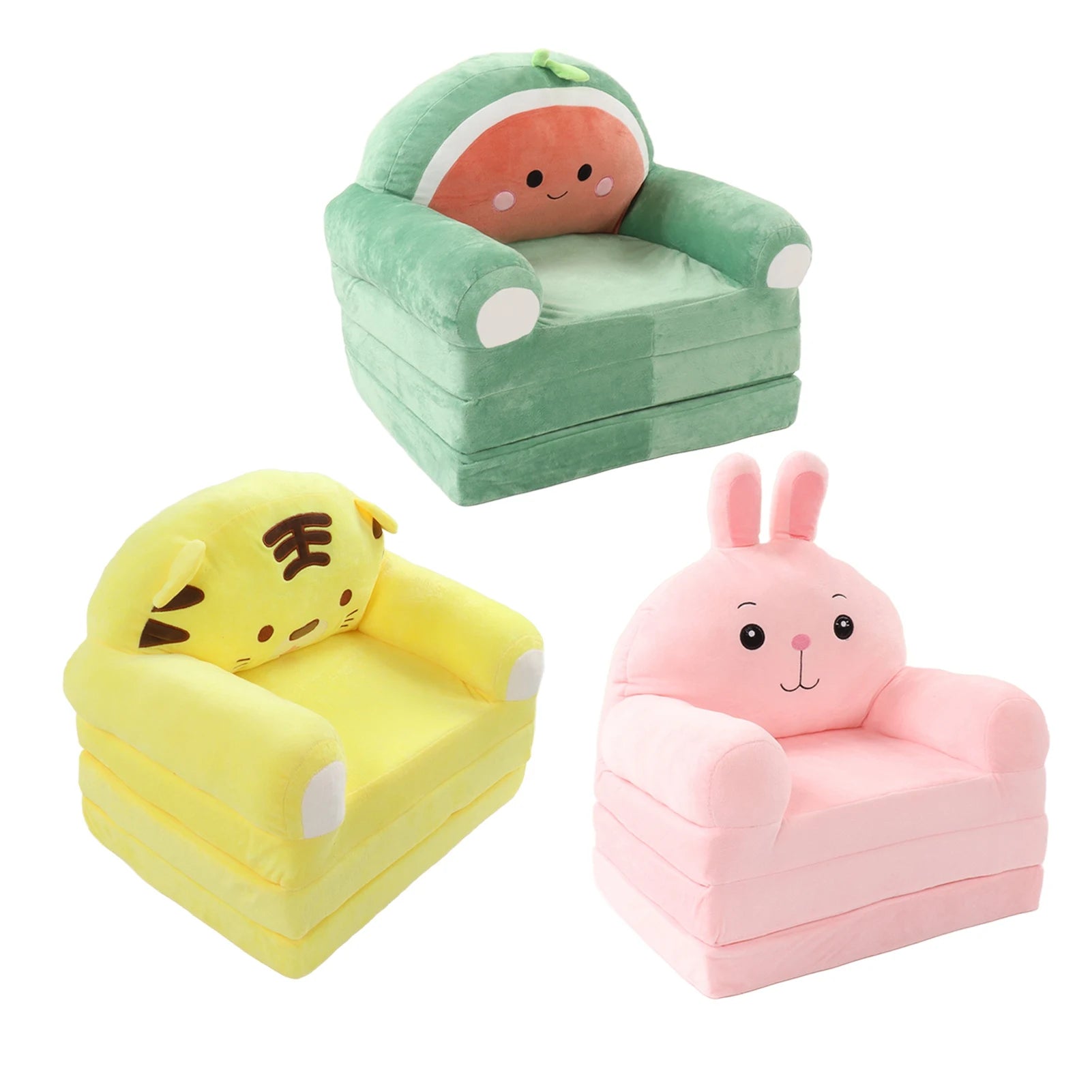 Cartoon Foldable Kids Sofa Kids Foldable Sofa Bed Humanize Washable Wide Armrest Comfortable for Living Room Children Foldable