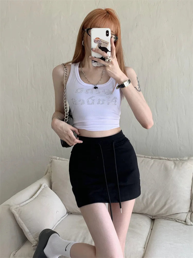 Pure Desire High Waist Slimming A Line Bodycon Short Skirt Summer New Half Skirt