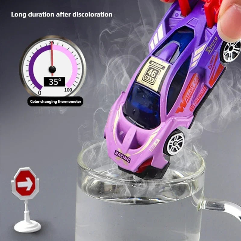 1:64 Temperature Sensitive Color Changing Magic Car Inertia Pull Back Alloy Racing Cars Crash-Resistant Toys Boy Birthday Gift