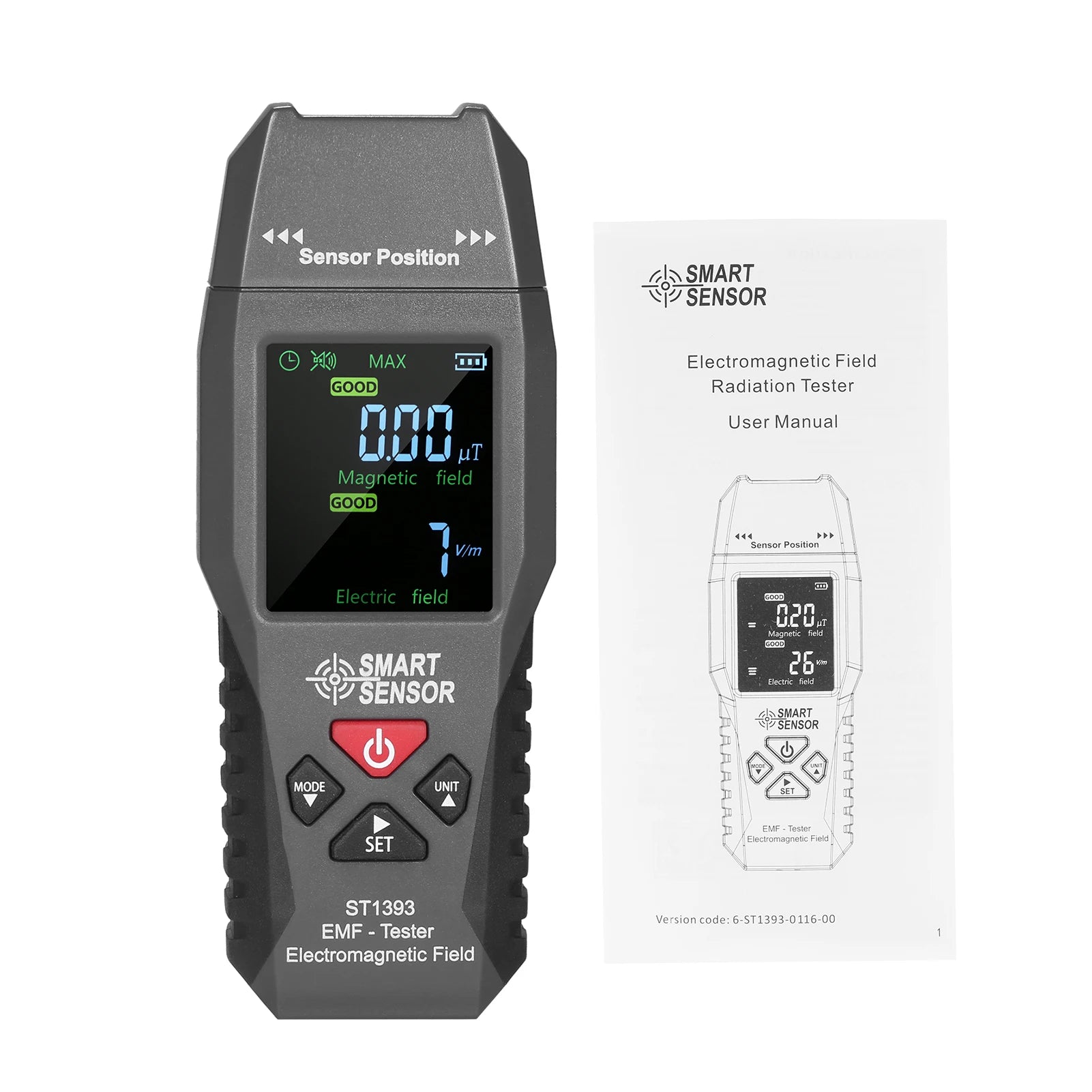SMART SENSOR ST1393 EMF Meter Electromagnetic Field EMF Detector Handheld Digital LCD Electromagnetic Field Radiation Tester