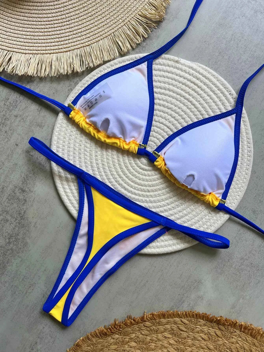 Brazilian Swimsuit Women's Sexy 2 Pieces Mini Bikini Set Triangle Halter Backless Thong Beach Bathing Suit Summer 2025 New Style