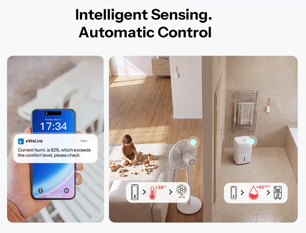 SONOFF SNZB-02B AirGuard TH Lite Zigbee Temperature Humidity Sensor,High-Accuracy Sensing, 6-Month Data Log,Long Battery Life