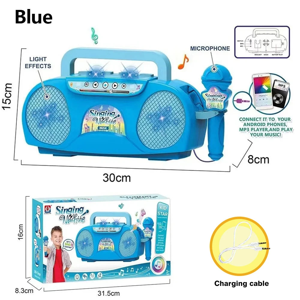 Kids Microphone Stand Toy Portable Children's Karaoke Electronic Durable Party Karaoke Microphone Stand Kids Karaoke Machine