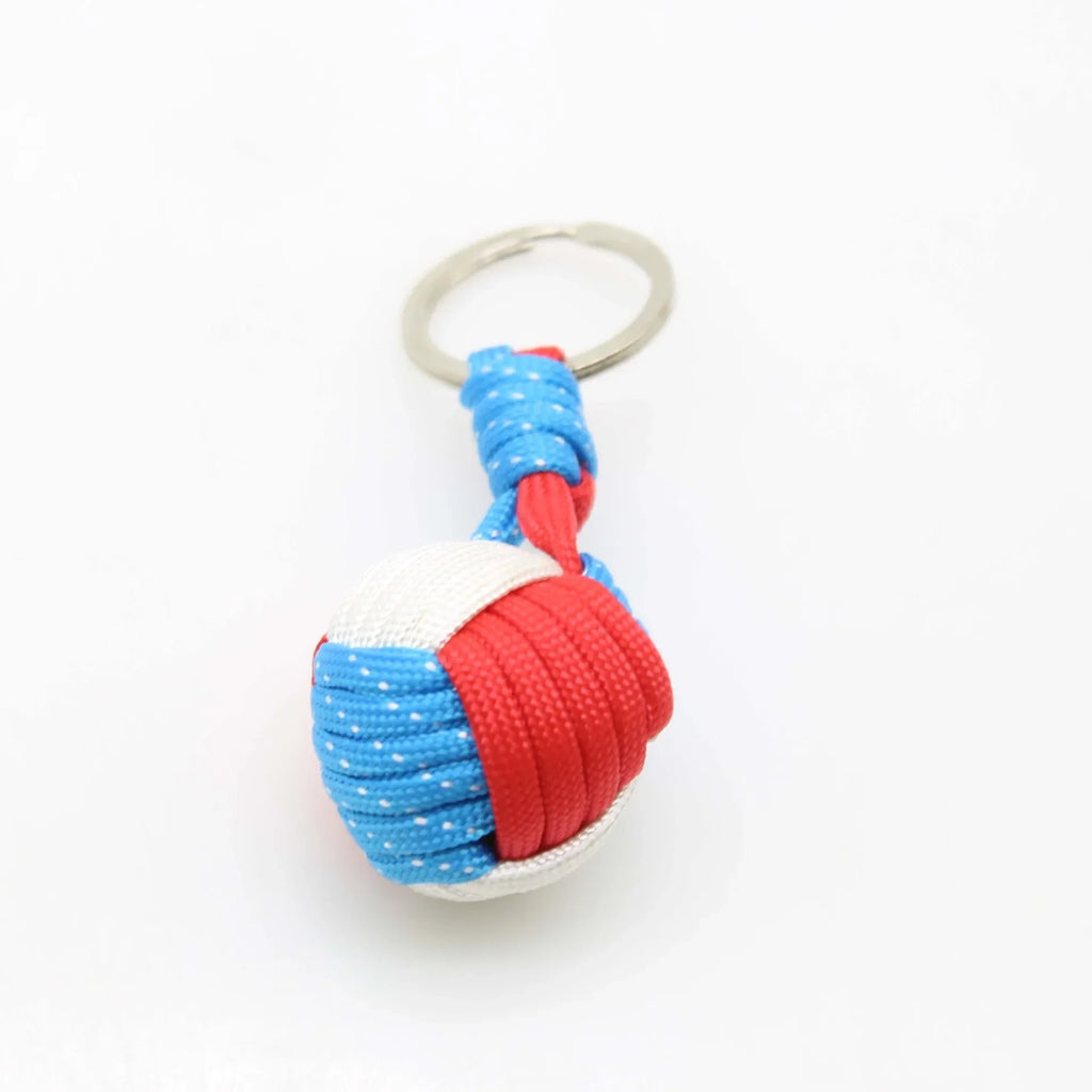 Militar Parachute Woven Rope Ball Portable Chaveiro Lanyard Key Ring Monkey Fist Key Chains, Outdoors Survival Tool Jewelry