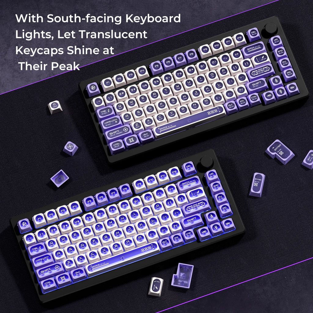 XVX White Shine Through Cats eye MAX Profile Dye-Sub PBT Keycap Set 136-Key