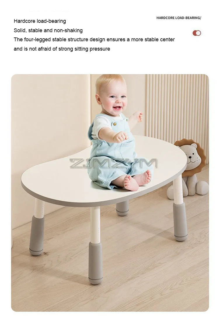 37-46cm Adjustable Baby Learning Table Anti-slip Stable Early Education Table With Round Edge Care For Baby's Safety Health Grow