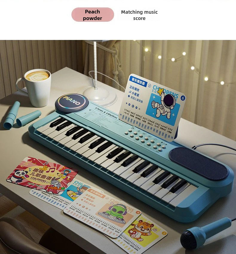 Kids Piano Keyboard 37 Keys Multifunctional Electronic Piano with Microphone Children's Early Education Educational Toys