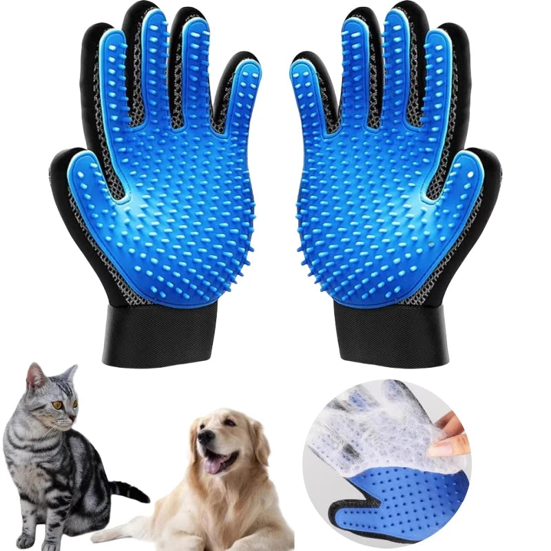 2-in-1 Pet Grooming Brush and Bath Cleaning Glove