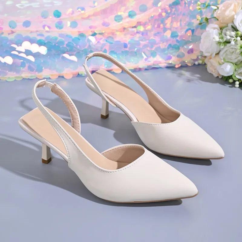 Summer Cover Pointed Toe Women Sandals Fashion High Heel Shoes Ladies Outdoor Elegant Office Slingbacks Sandalias Mujer
