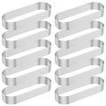 12Pcs Oval Muffin Tart Rings Stainless Steel Porous Tart Ring Perforated Cake Mousse Mold Cookies Cutter Pastry Quiche Mold Tool