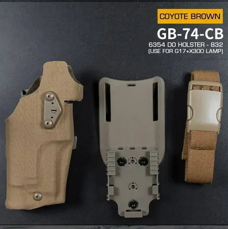 Tactical Gun Holster Glock17 Gen4 with X300 X300U Flashlight Quick Release Drop Leg Holsters Right Left Hand Pistol Gun Carry