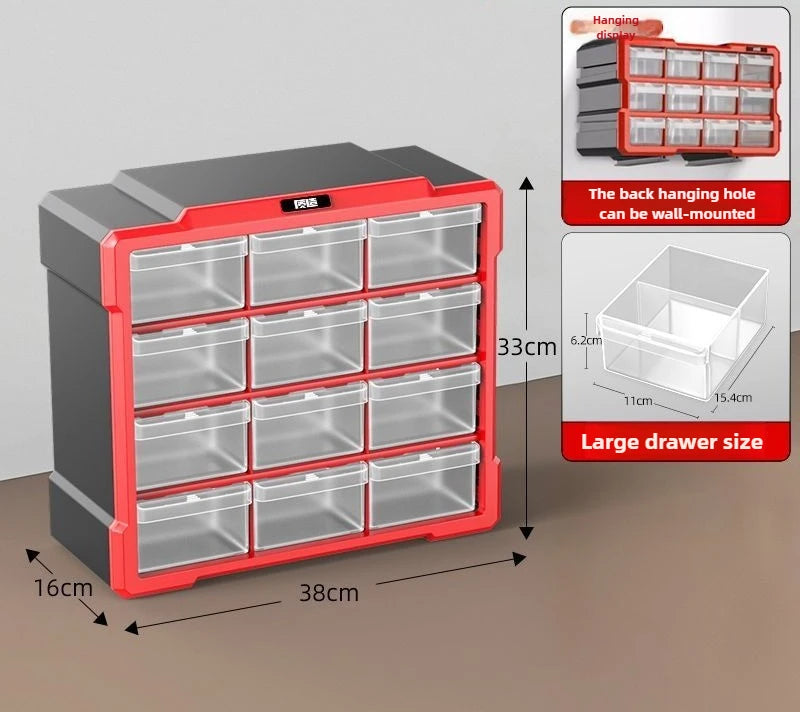 Hardware Toolbox Hanging Design Tool Parts Box Drawer-type Classification Storage Box Sturdy and Durable Tools Packaging