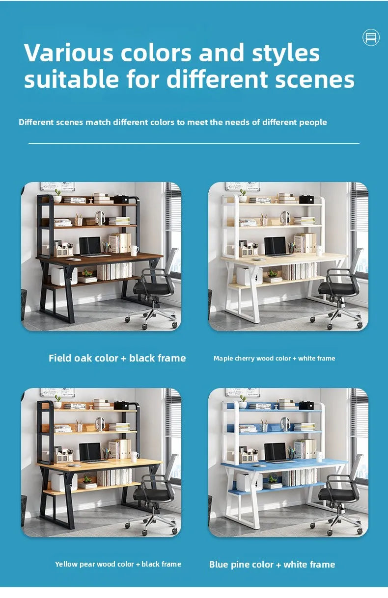 Stable Computer desk desktop desk bookshelf integrated writing desk household small apartment simple hole board desk