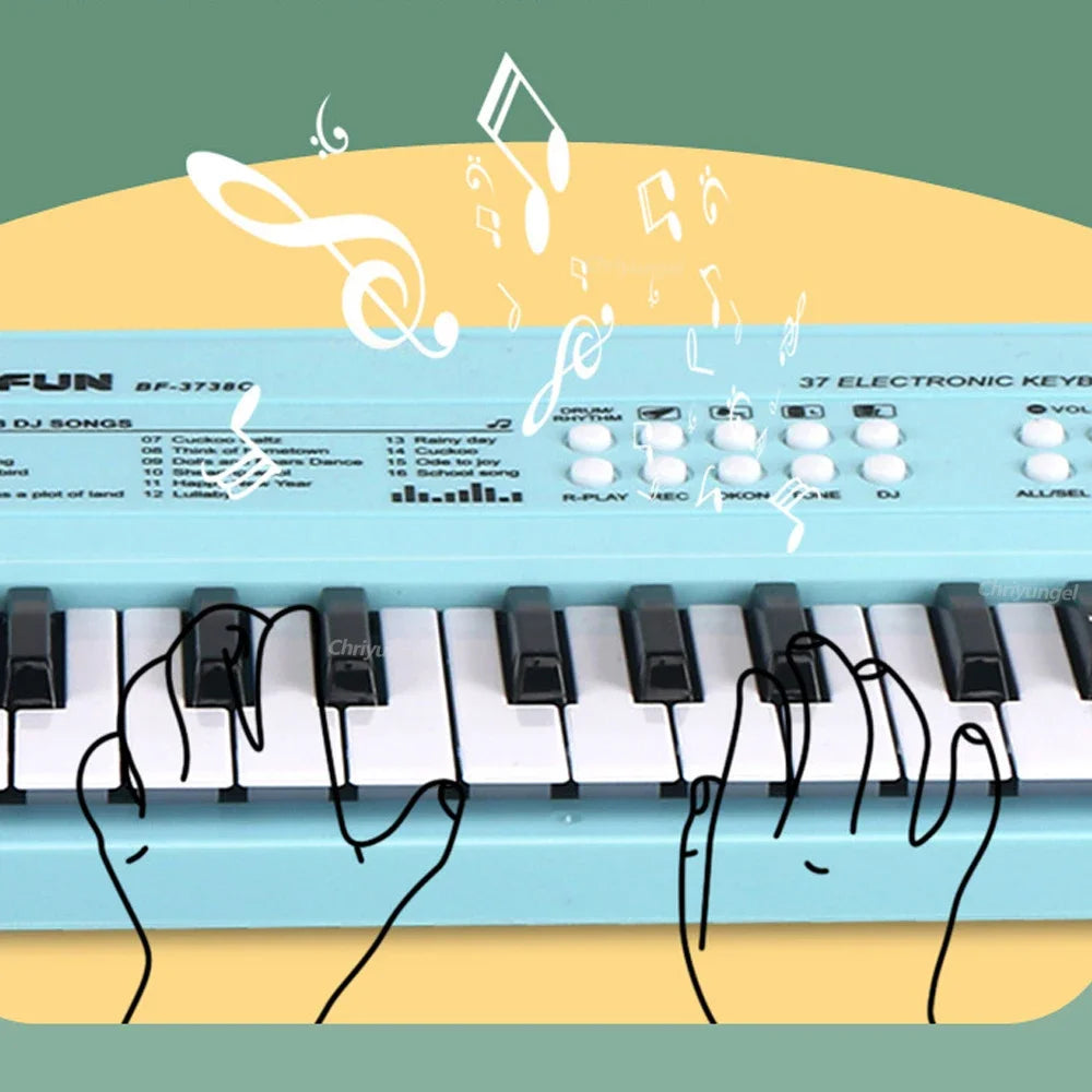 Chriyungel 37 Keys Kids Electronic Keyboard Piano with Microphone Musical Instrument Educational Toys Gift for Boy Girl Toddler