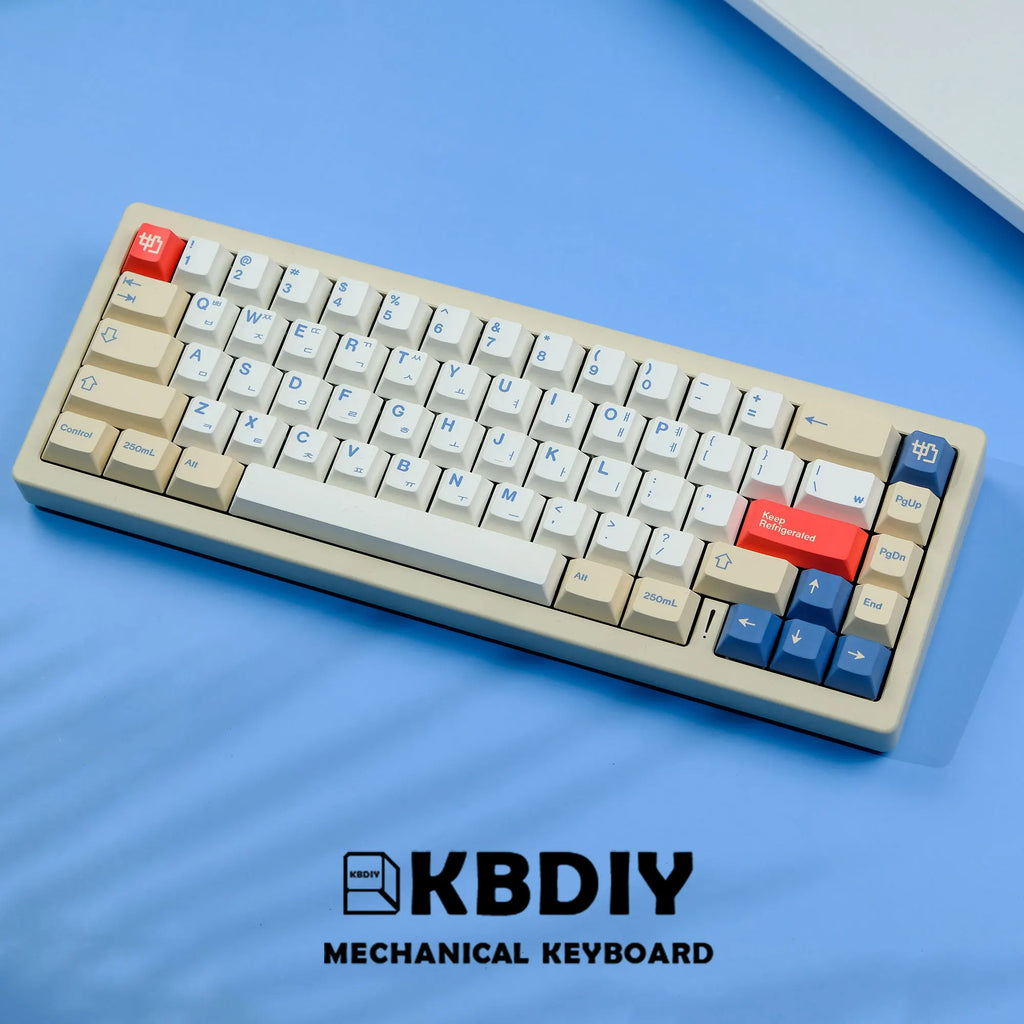 KBDiy 135 Keys/Set GMK Soymilk PBT Keycaps Cherry Profile MX Switch Korean Keycap for Mechanical Gaming Keyboard Custom Key Caps