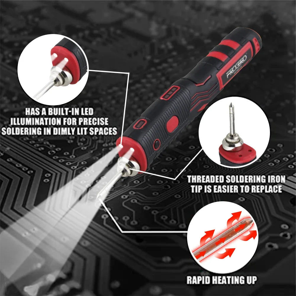 Cordless Soldering Iron 1800mAh Rechargeable Soldering Tool Professional Portable Welding Tool Electronic Soldering Kit
