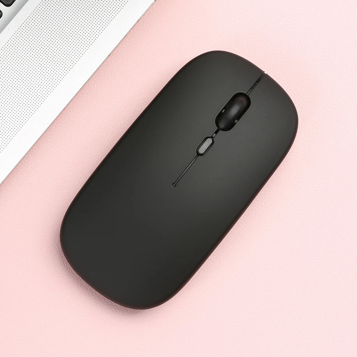 Glossy-Black Color Wireless Bluetooth Mouse For Laptop, Tablet & Phone