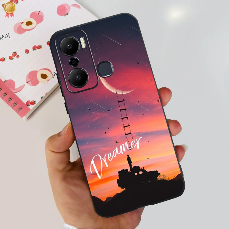 For Infinix Hot 20 Play 20i 4G Case Cute Astronaut Clear TPU Silicone Bumper Cover For Infinix Hot 20 Play 20i Phone Case Funda