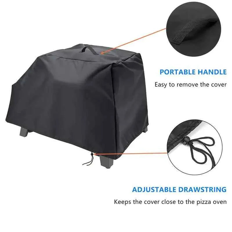 Waterproof Pizza Oven Cover Dustproof Outdoor Protective Pizza Oven Cover Black Windproof Camping Accessories For BBQ Camping RV