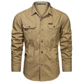 Men Multi-pockets Tooling Shirts Military Outdoor Long-sleeved Shirts High Quality Male Cotton Casual Large Size Shirts 6XL