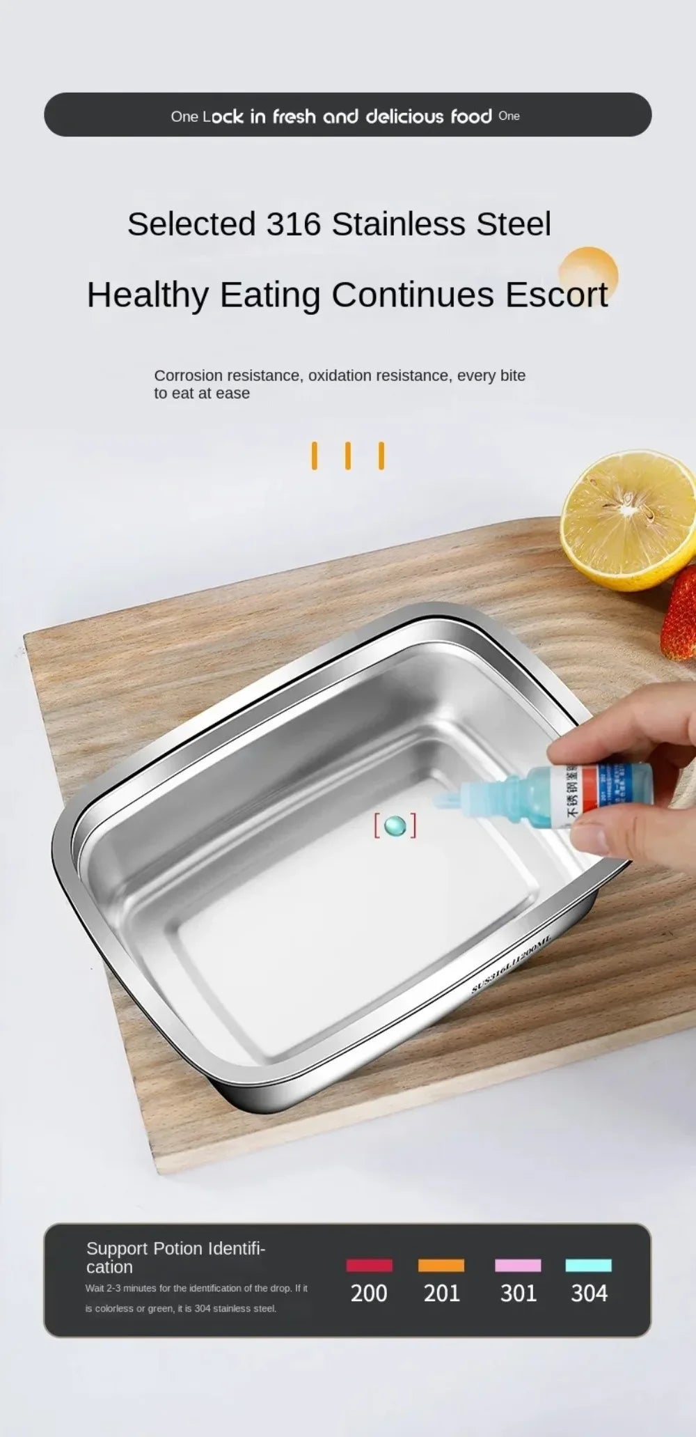 Stainless Steel Camping Lunch Box Sealed Microwave Suitable Bento Box Leak-proof Large Capacity Refrigerator Freezer Storage Box