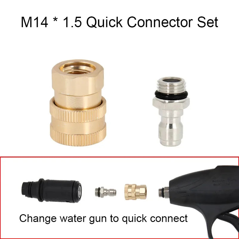High Pressure Washer 1/4 Quick Connector Water Gun Nozzle Union Quick Plug Foam Kettle Changeover Quick Connect Accessories