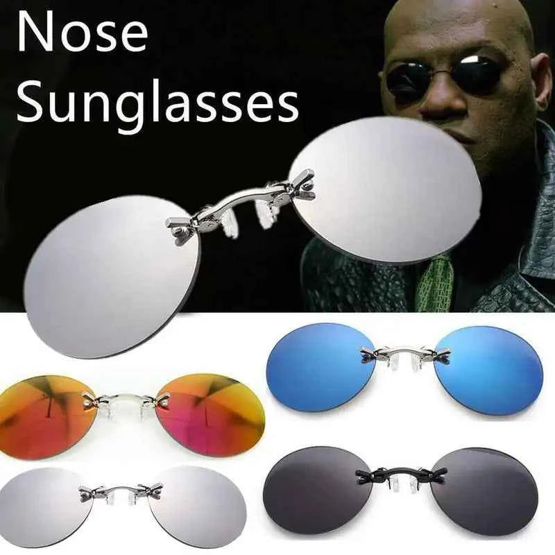 Sunglasses Mini Frameless Vintage Men Eyeglasses1/2pcs Clip On Nose Glasses Round Rimless Frameless Vintage Men Eyeglasses