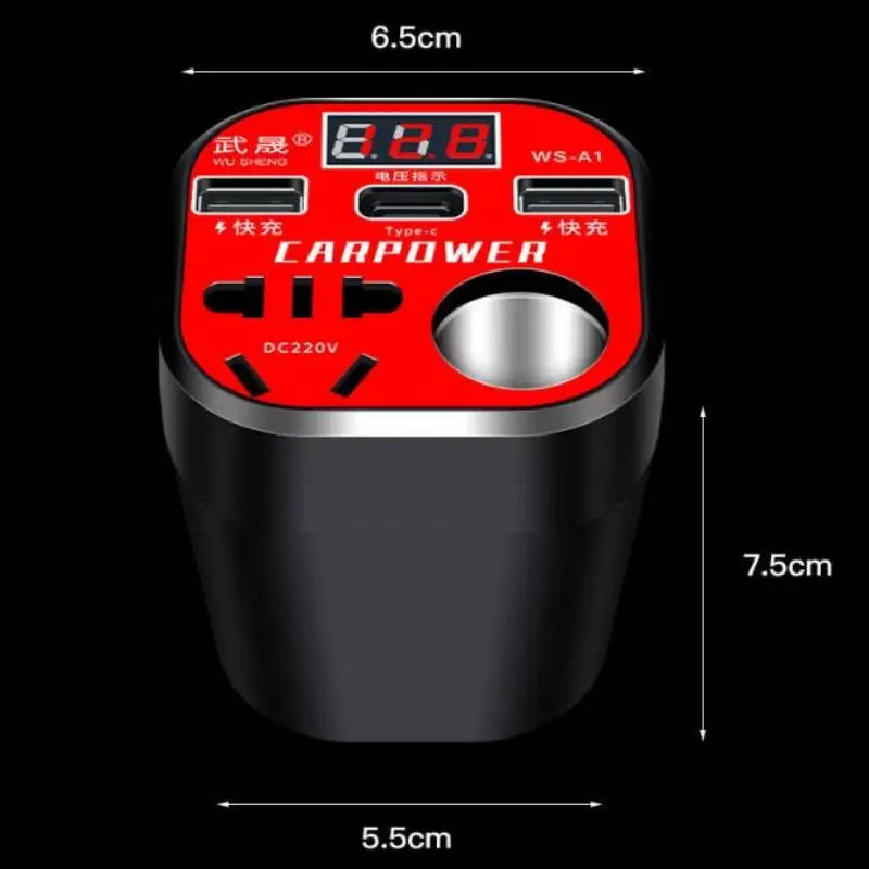 Portable Car Power Inverter 12V/24V to 220V with LED Display