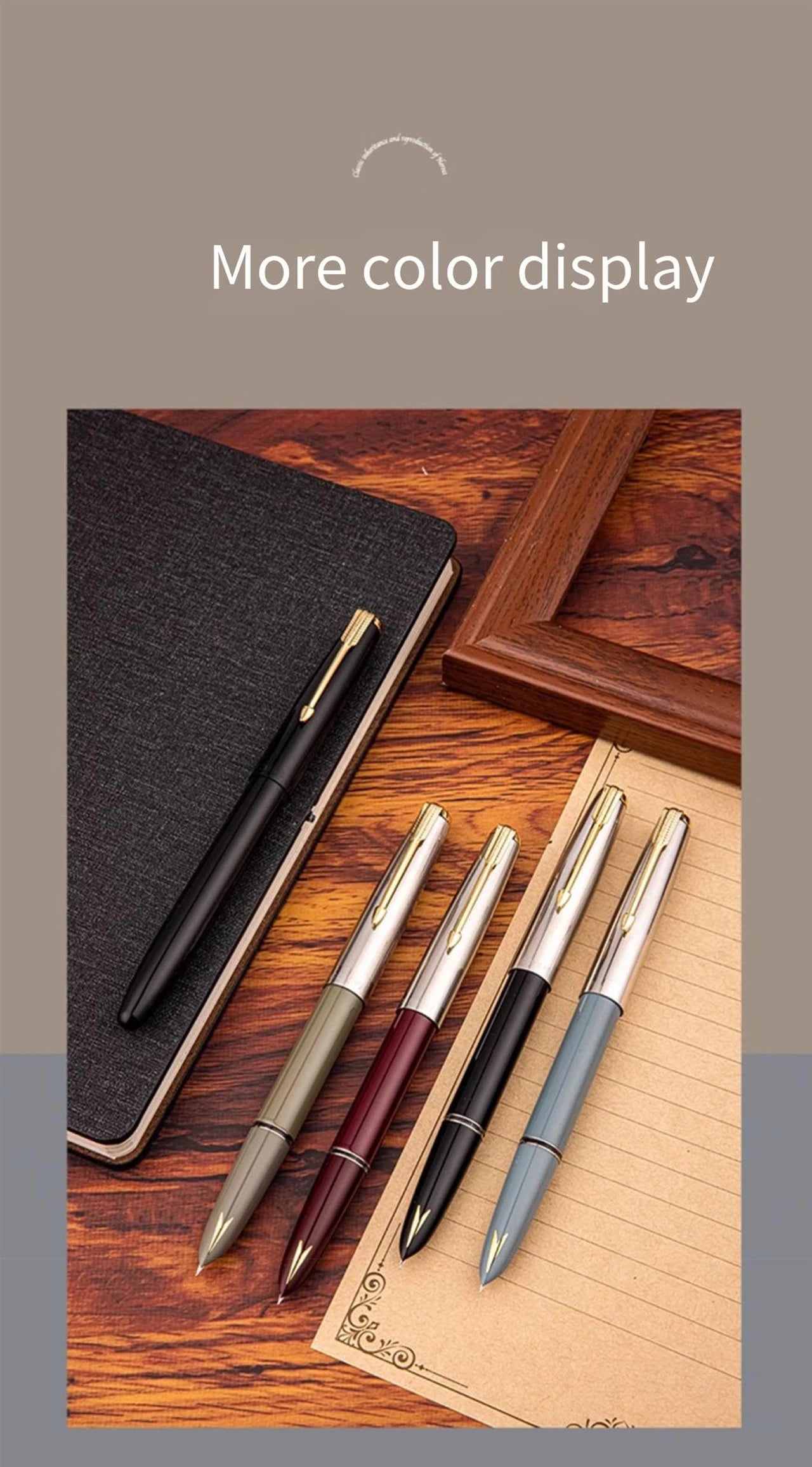 Hero 616S Classic Retro Fountain Pen Dark Tip 0.5mm Iridium Gold Nib Business Office Gift Student School Stationery Supplies
