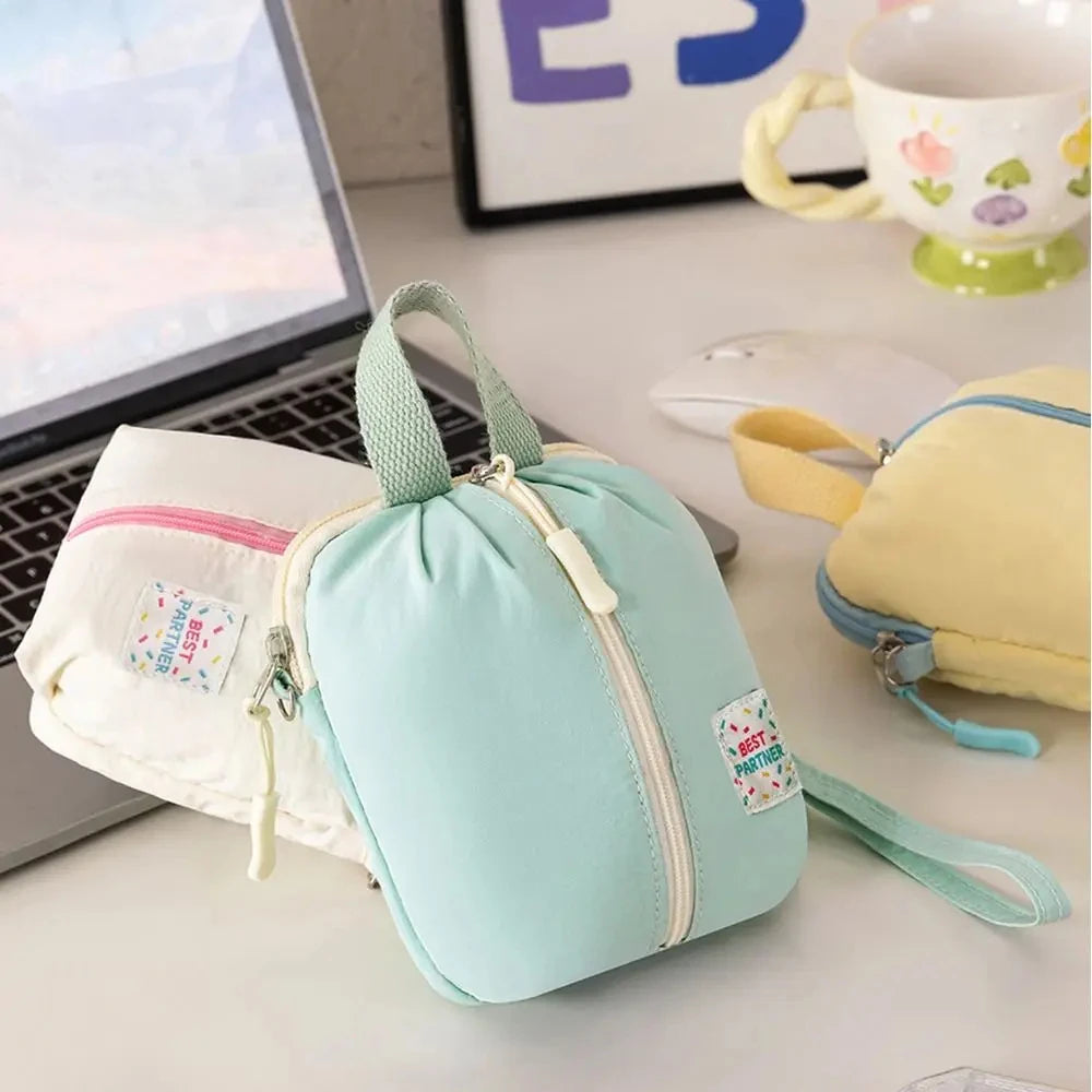 Portable Small Sanitary Napkin Storage Bag Macaron Travel Toiletry Cosmetic Case Makeup Organizer Versatile