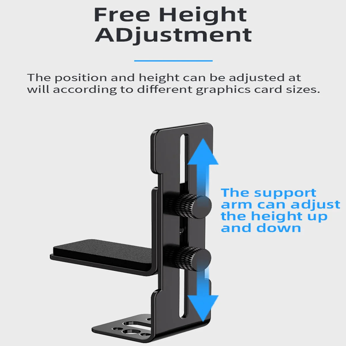TEUCER  GPU Fan Metal Fixed Support Frame Adjustable Height 6-96mm For RTX Graphics Card Bracket