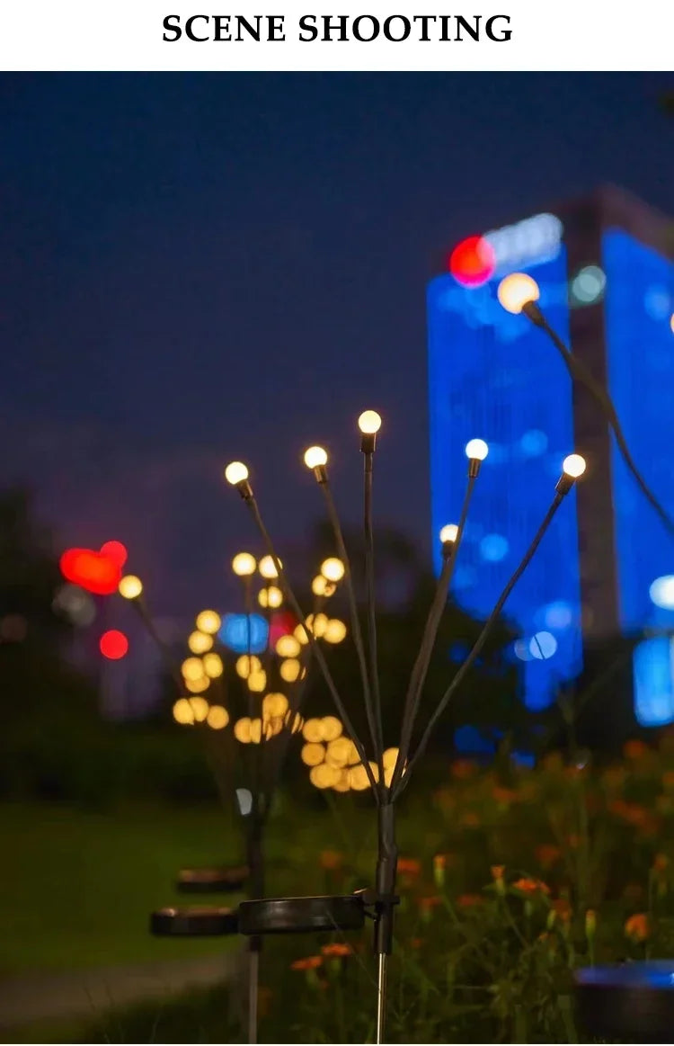 LED Solar Garden Lights Powered Firefly Lights Outdoor Waterproof Vibrant Garden Lights for Patio Pathway Christmas Decoration