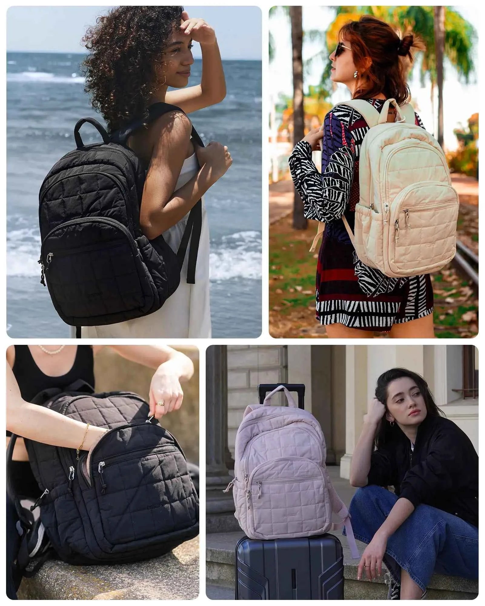 BAGSMART Women's Backpack Large Capacity Travel Backpack Simple Female Bags School College Laptop Backpack for Girls