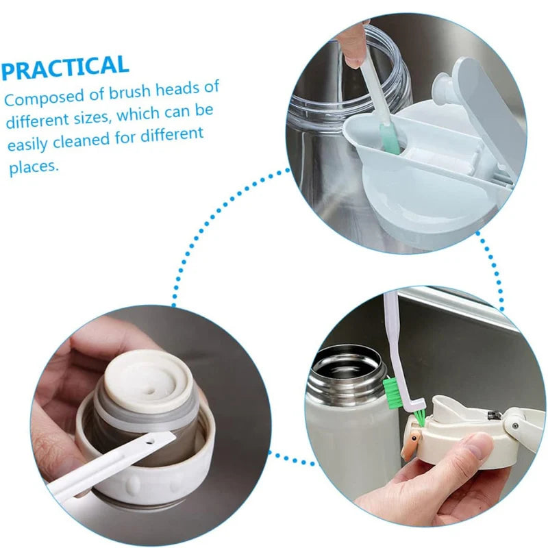 Household Bottle Cleaning Brush Kit With Detail Tools