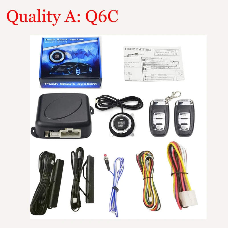 Auto Car One Start Stop Engine System with Remote Control Car PKE Keyless Entry Start System Open Trunk for 12V SUV Autostart