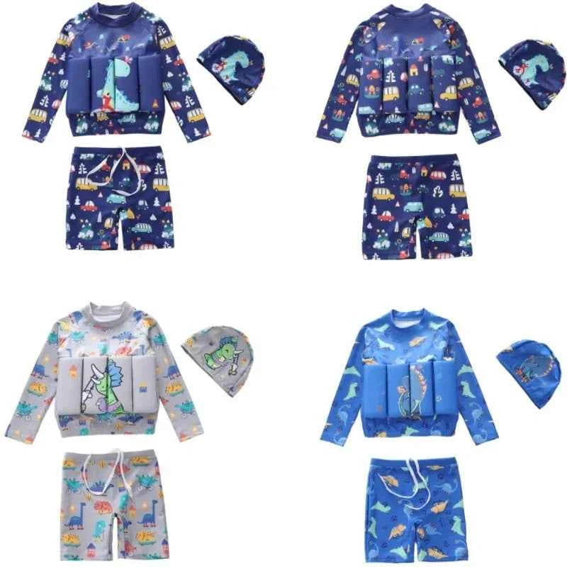 Children Buoyancy Swimming Suit Diving Bathing Suit Swimsuit Boys Summer Beachwear Cartoon Swim Shorts