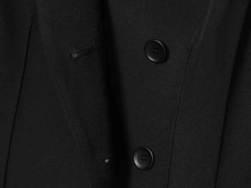 ETJ 2025 women's new fashion design three-dimensional cut high collar slim suit jacket & matching casual trousers