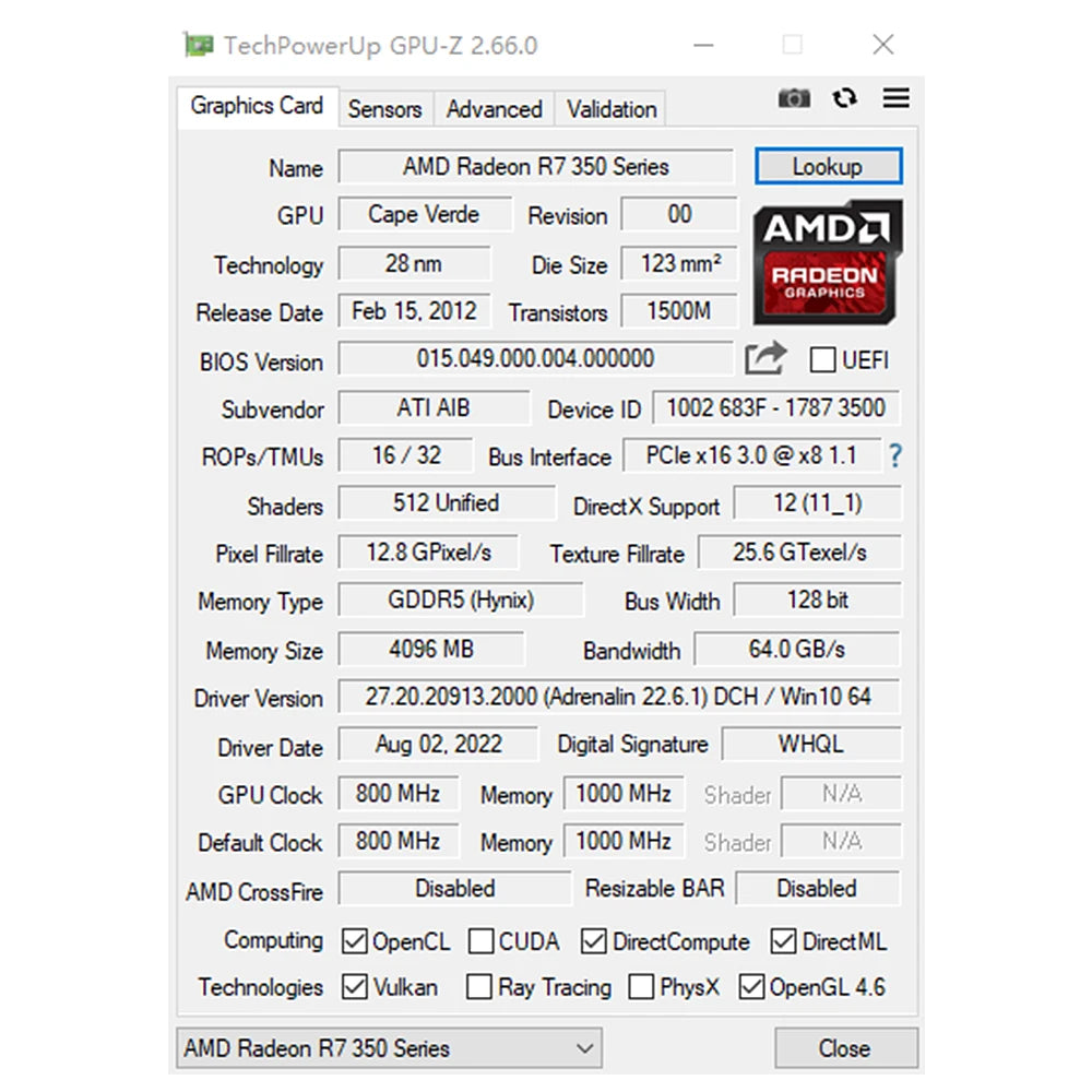 SOYO AMD Radeon R7 350 4GB GDDR5 Graphics Card Video Card PC Game Desktop Computer componen 128bit 28NM PCIe3.0x16 VGA HDMI DVI